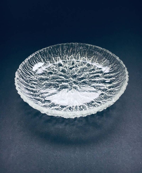 Scandinavian Design Ice Glass Dish 1960's Finland