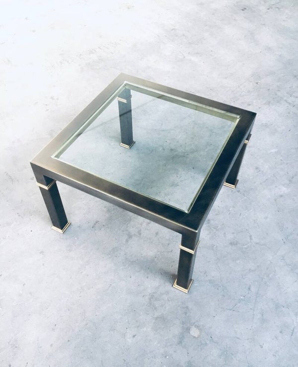 Post Modern Design Brushed Metal Coffee Table by Belgo Chrom 1980's