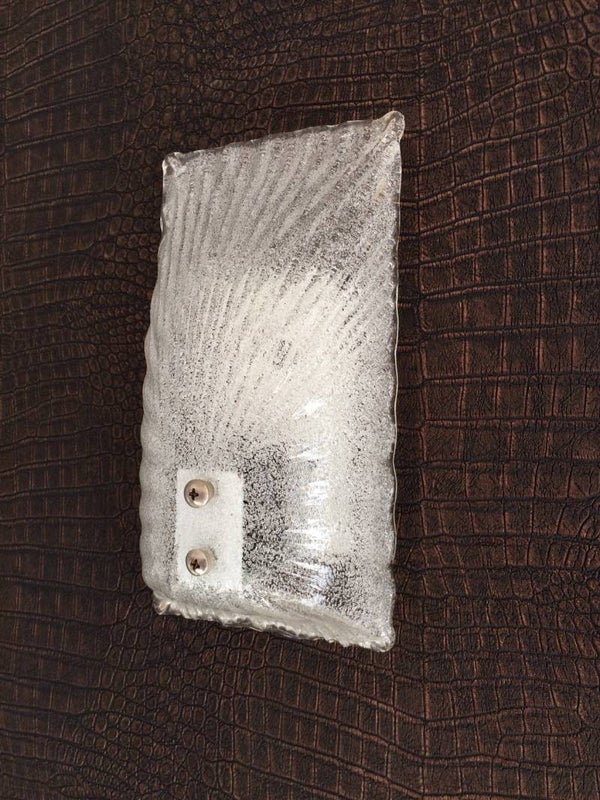 Niederau Design 1970's Ice Texture Glass Sconce Wall Lamp