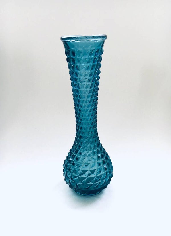 Vintage Empoli Blue Glass Vase 1960's Italy