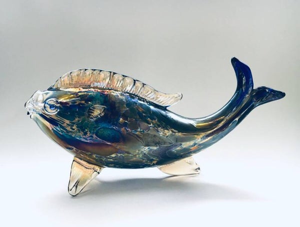 Murano Art Glass Handblown Luster Fish, Italy 1960's