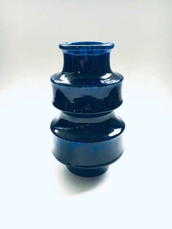 Vintage Ceramic Hooped Vase by Scheurich, West Germany 1960's