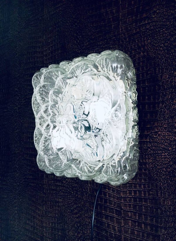 Midcentury Modern Design Flower Leaf Glass Sconce Wall Lamp by RZB Leuchten 1960's