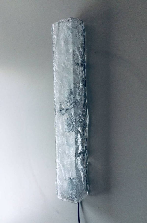Midcentury 1960's Design Hillebrand Murano Ice Glass Scones 4 lights Wall Lamp