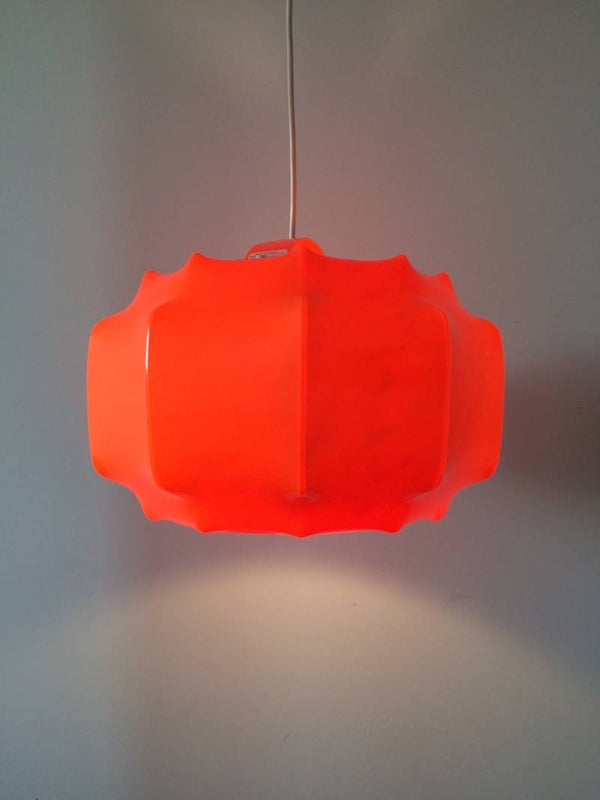 Midcentury 1960's Design Orange Pendant Hanging lamp by Ilka, Germany