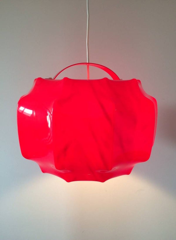 Midcentury 1960's Design Red Pendant Hanging lamp by Ilka, Germany