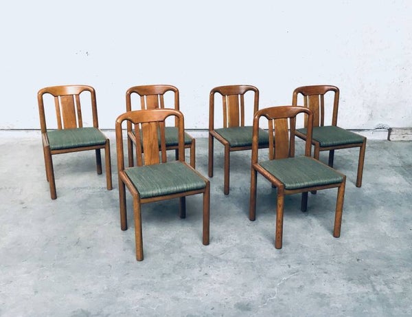 1970's German Design set of 6 Dining Chairs in Oak