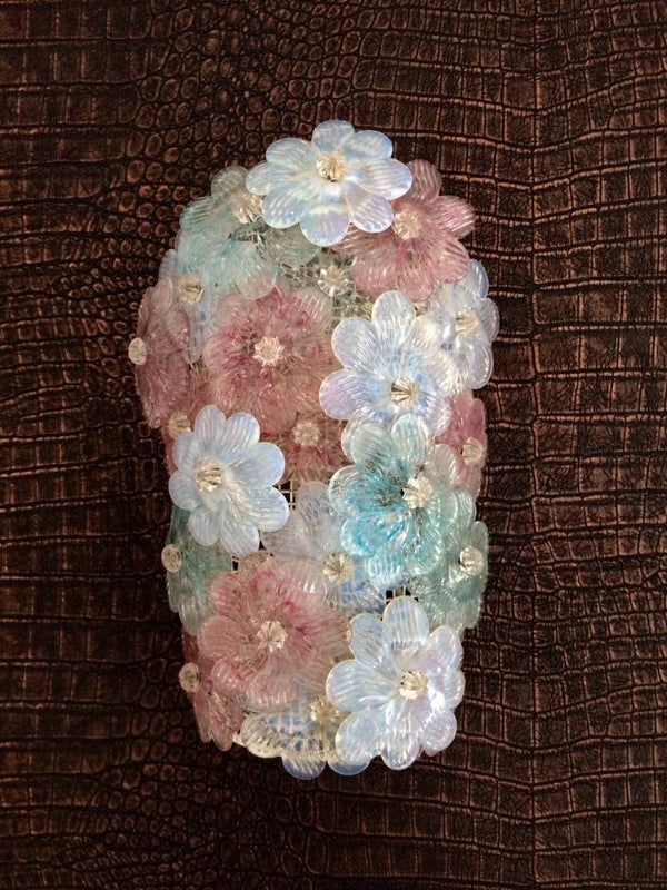 Original 1950's Barovier & Toso Murano Glass Millefiori Flower Sconce wall lamp