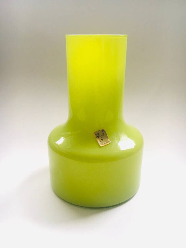 Vintage Murano Opalino Glass Vase, Italy 1960's