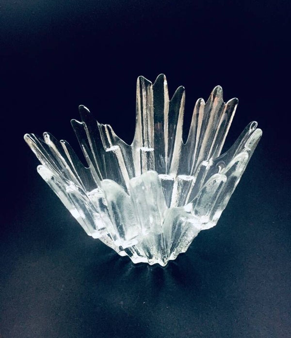 Humppila REVONTULET Ice Glass Bowl by Tauno Wirkkala, Finland 1960's