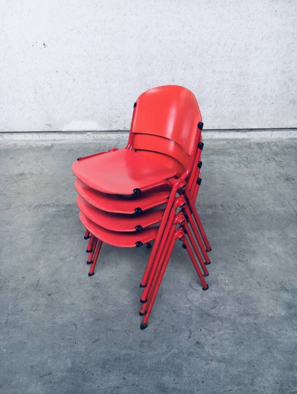 1980's Industrial Design Stacking Dining Chair set of 4 by CAR Cadzand