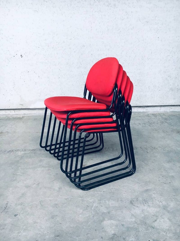 Postmodern Italian Design Stacking Chair set by Talin, Italy 1980's