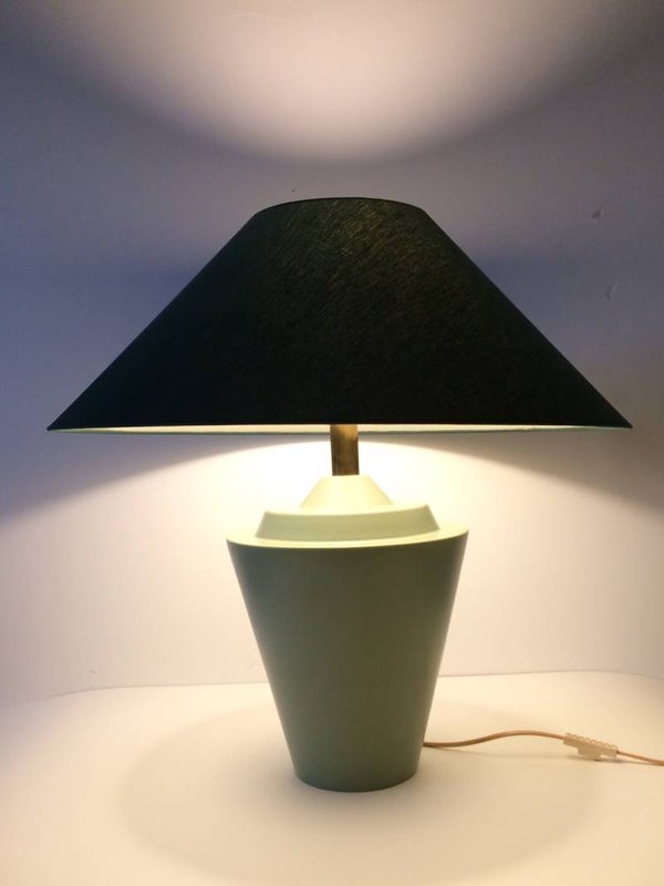 1970's Deco Mint Green Ceramic Table Lamp by Velsen, Holland