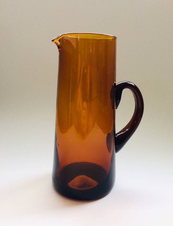 1960's Vintage Scandinavian Design brown glass jugg