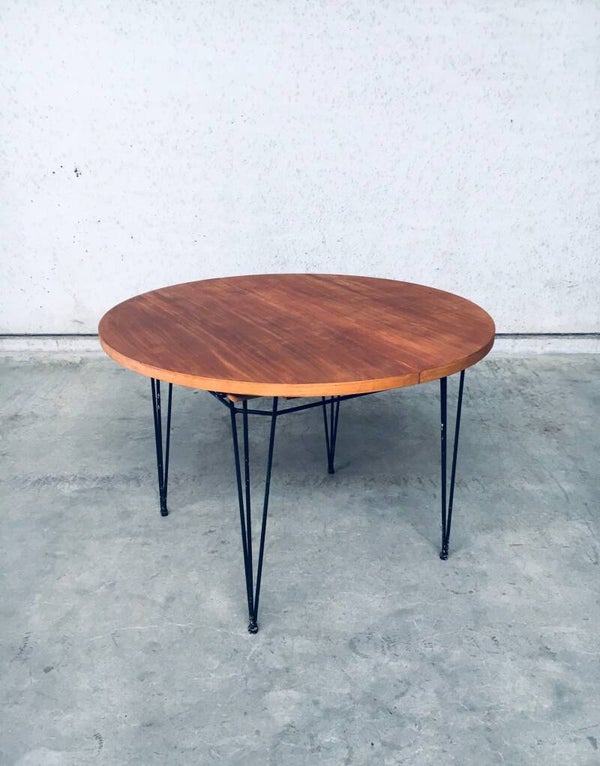 Midcentury Modern Design Extendable Dining Table, Belgium 1950's