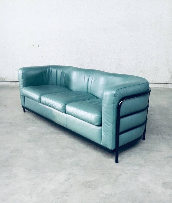 Postmodern Design Onda 3 Seat leather sofa by De Pas, D'Urbino, Lomazzi for Zanotta, Italy 1985