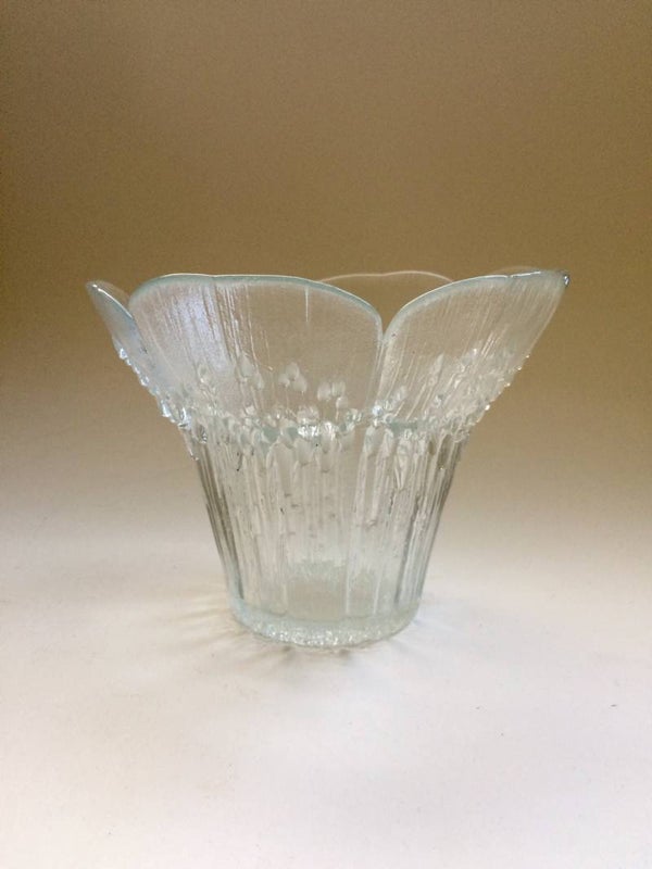 Midcentury Modern Glass Flower Vase by Pertti Kallioinen Finland 1960's