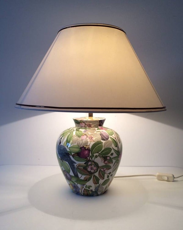 Midcentury Modern 1970's Design Ceramic Tropical Table Lamp