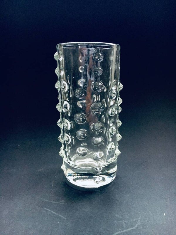 Bohemian Czech Spiked Glass Vase by Sklo Union, Rosice Glassworks 1960's