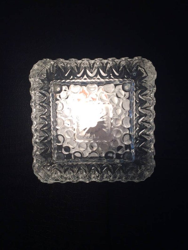 Midcentury Modern Design Square Sconce Wall Lamp by Massive 1970's