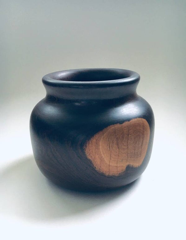 Midcentury Design Handturned Walnut Wooden Bowl 1960's