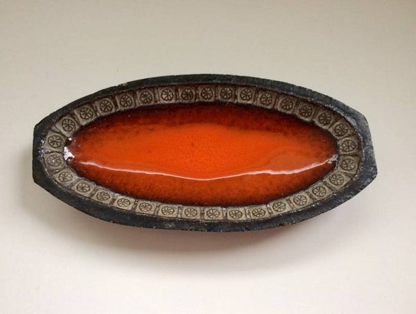 Perignem Art Pottery Studio Small Ceramic Dish by Jan Ryheul 1960's