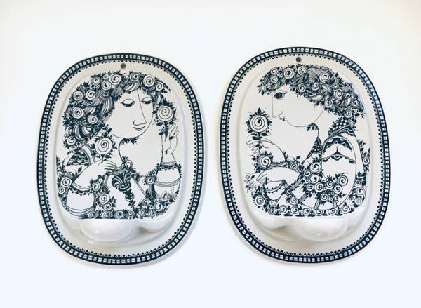 Rosenthal Studio Linie "Die Maikönigin" Wall Candle Holder set by Bjorn Wiinblad