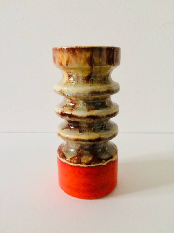 Vintage 1960's Design West Germany Pottery Dümler & Breiden Keramik Hooped Vase 160-22