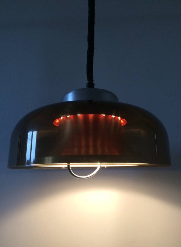 Midcentury 1970's Dutch Design Hight Adjustable Pendant UFO Hanging Lamp