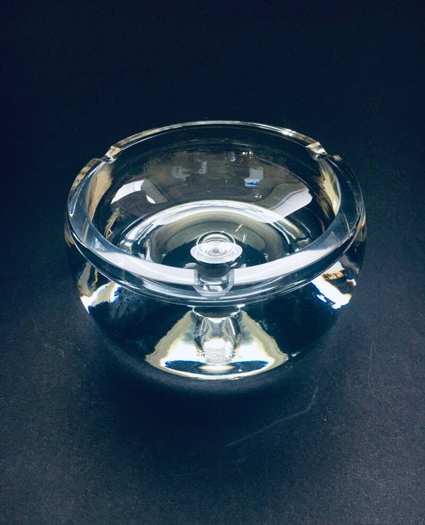 1980's Heavy Crystal Glass Ashtray Bowl by Krosno, Poland