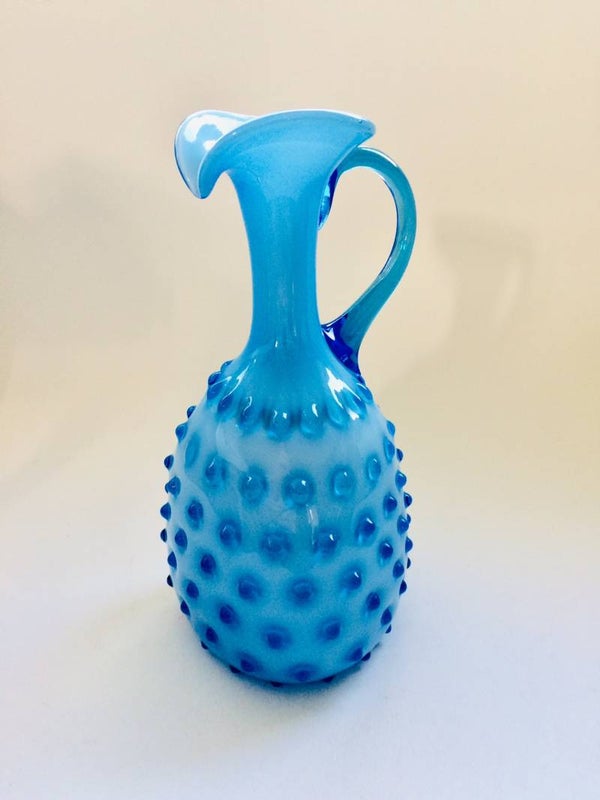 Murano Glass Pitcher Vase Empoli Design 1950's Italy