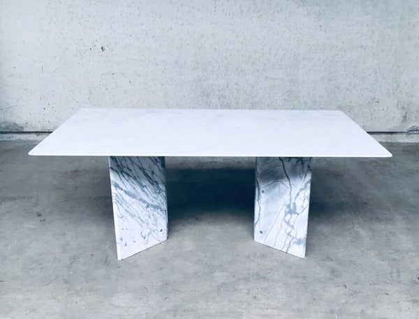 Postmodern Italian Design Carrara Marble Dining Table 1970's