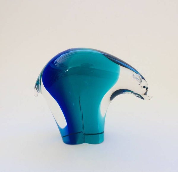 Vintage 1970's Murano Italy Glass Polar Bear by V. Nason & C.
