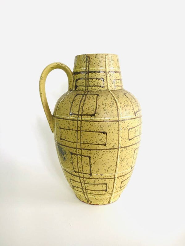 Midcentury Modern Studio Pottery Yellow Vase by Karstens, West Germany 1960's