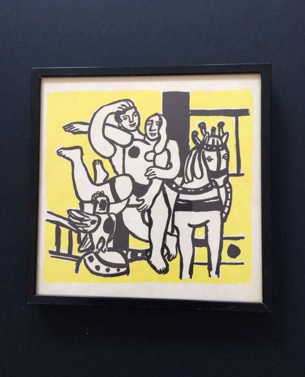 Original Lithograph Art print "The yellow Circus" by Fernand Leger 1960's