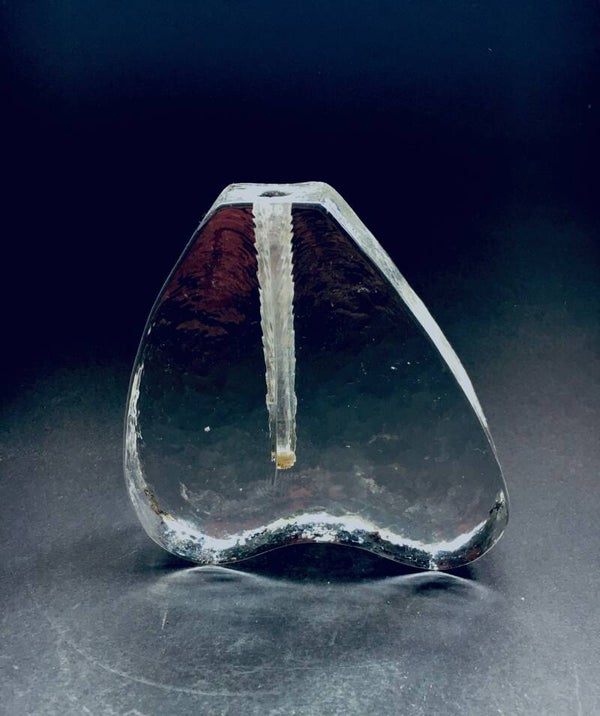 Midcentury Modern Glass Candle Holder Block, 1970's West Germany