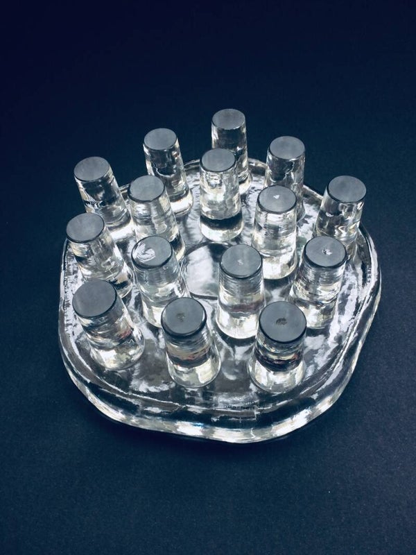 Midcentury Modern Glasdesign Georgshütte Heavy Glass Tea Pot Warmer 1970's Germany