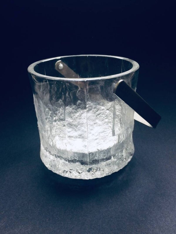 Vintage Scandinavian Design Ice Glass ice bucket 1970's Finland