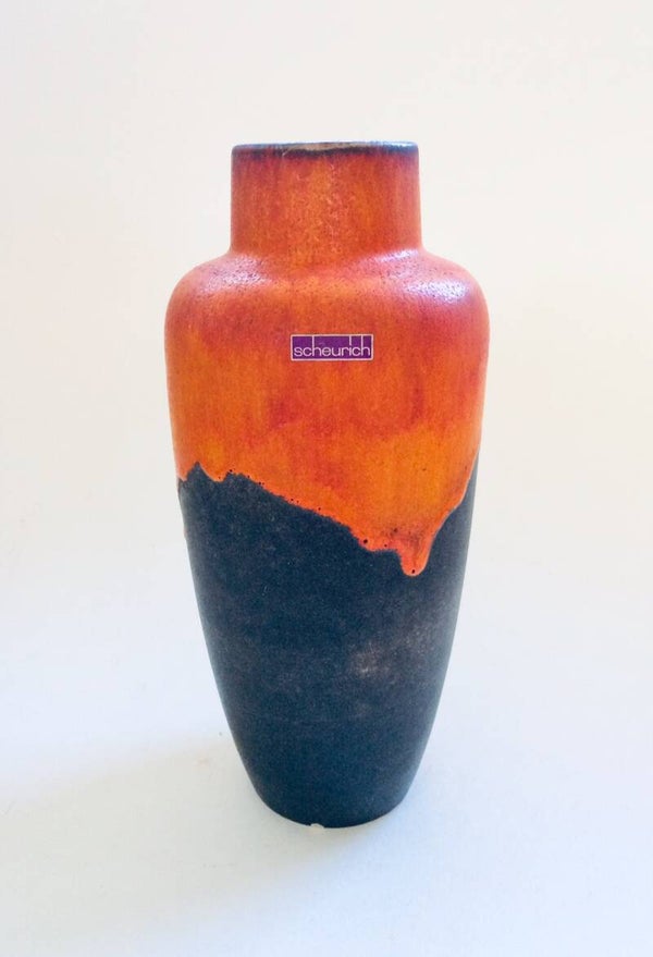Vintage Art Pottery Ceramic Fat Lava Vase by Scheurich, Germany 1960's