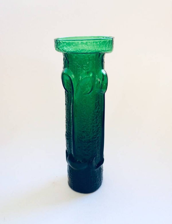 Midcentury Modern Scandinavian Design Art Glass Vase in Green, 1960's