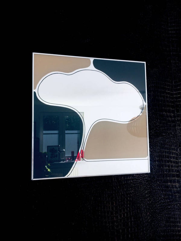 1970's Art Illustrated Mirror by Deknudt Mirrors Belgium