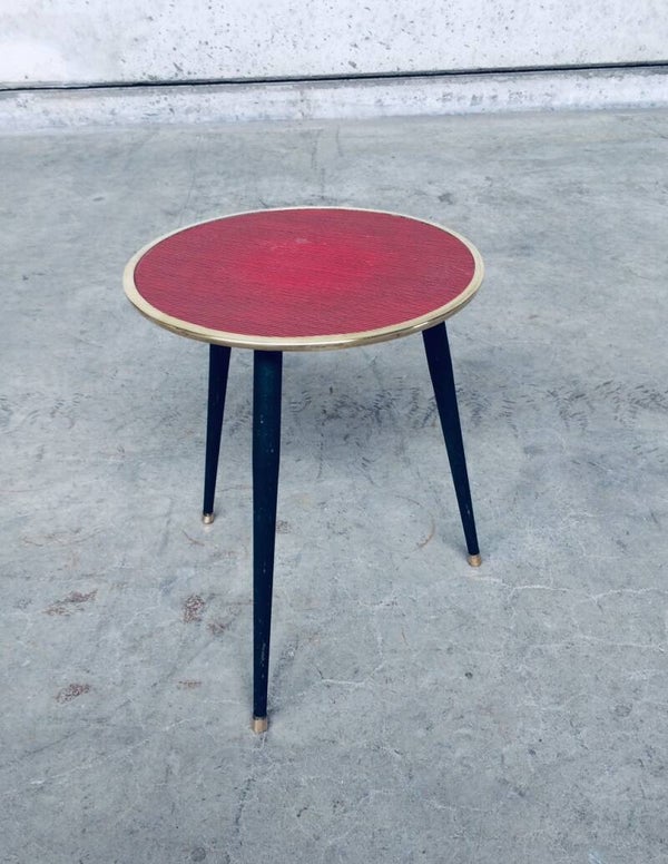Midcentury Belgian Design metal & brass Tripod side table 1950's