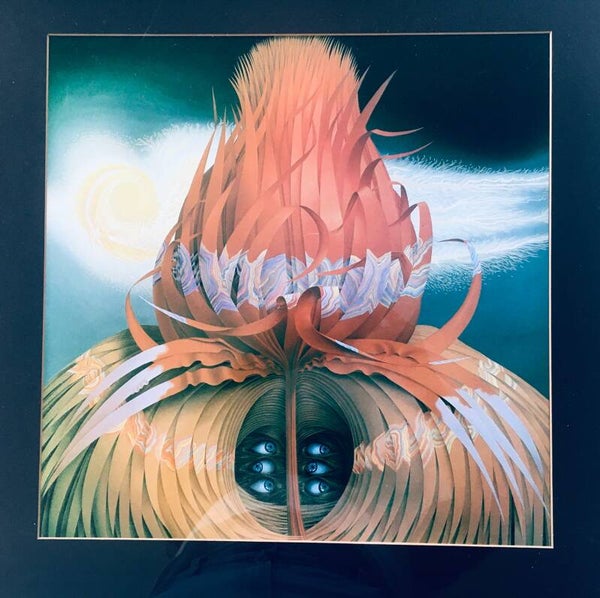 Surrealist Flower Fantasy Art Offset Print, 1970's