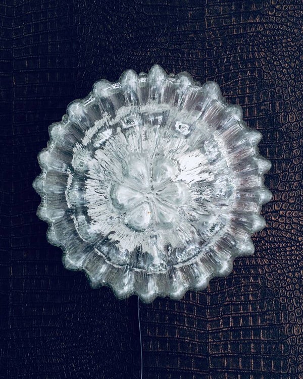 Vintage 1960's Glass Wall Sconce Bubble Lamp by Glashütte Limburg