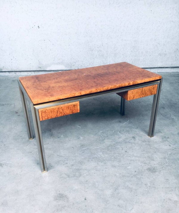 Postmodern Design in style of Milo Baughman Burl Wood Desk, 1970's