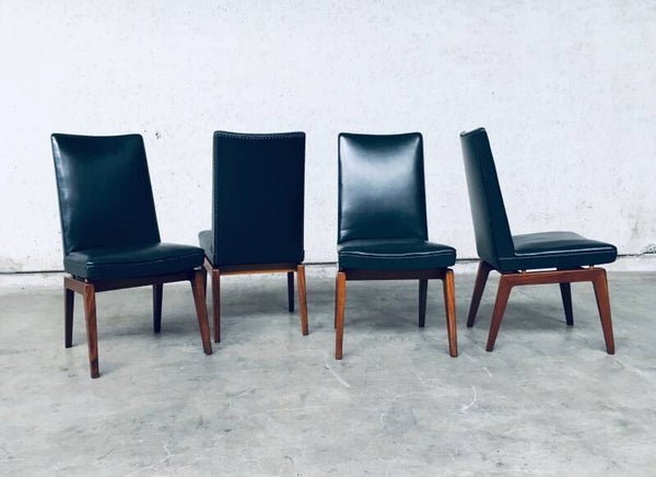 Midcentury Modern Design Set of 4 Office Chairs, Belgium 1950's