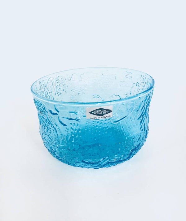 Scandinavian Design FAUNA Glass Bowl by Oiva Toikka for Nuutajärvi Notsjo, Finland 1970's