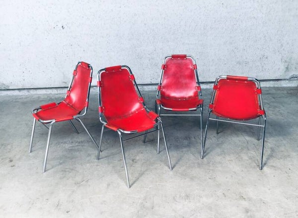 Dining Chairs Selected by Charlotte Perriand for Les Arcs set of 4, Dal Vera Italy 1960's