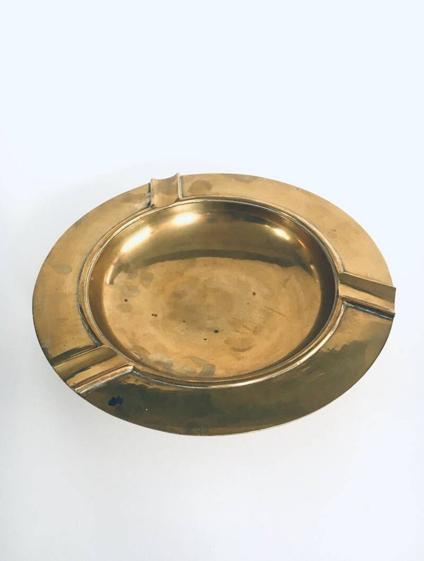 Hollywood Regency Style Large Brass Ashtray Bowl 1980's India