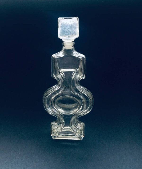 Vintage Helena Tynell Design Empoli Glass Decanter, Murano Italy 1960's